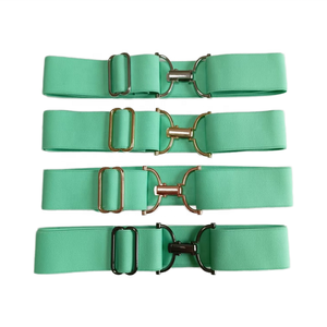 No MOQ tinta unita 1.5 pollici 4CM cavallo punta cintura D anello molla per fibbia elastico in tessuto equestre cinture - Product Image 1