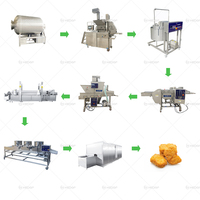 Machine de transformation automatique d'anneaux d'oignons frits Machine à nuggets de poulet Machine à galettes de viande de bœuf Ligne de production de friture profonde d'anneaux d'oignons