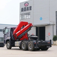 Grue articulée hydraulique montée sur camion, grue à bras pliable pour la construction industrielle et la manutention de marchandises