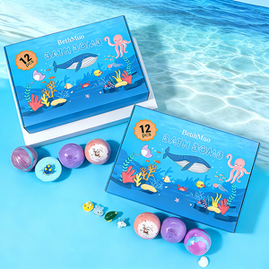 Lot de 12 bombes de bain bio de luxe pour enfants, surprise jouet, parfum océan et noix de coco, emballage personnalisé OEM/ODM, cadeau de soin corporel - Product Image 2