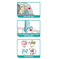 Mobile musical rotatif pour berceau de bébé, jouet à suspendre avec effet de projection lumineuse et fixation pour chambres de bébé