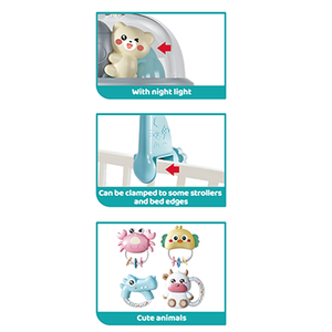 Muzikale draaiende babywieg mobiel speelgoed wiegbel met lichtprojectie-effect en wiegbevestiging voor babykamers - Product Image 6