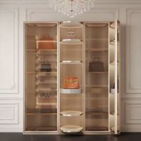 Automatische 360° Rotierende LED-Beleuchtung Vitrine für Handtaschen Moderne Einzelhandels-Ausstellungsraum-Präsentation Aluminiumlegierungsrahmen Maßgefertigte Größe Taschen-Display