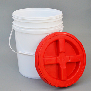 Seau à eau en plastique de grande capacité 20L avec couvercle et poignée, personnalisable, résistant, imperméable, logo personnalisé - Product Image 4