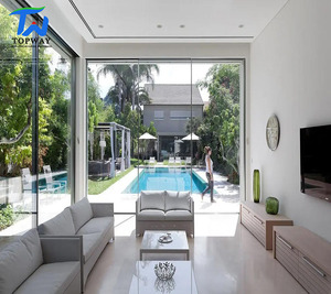Florida Miami-Dade Approved Hurricane Impact Thermal Break Double Large Glass <strong>Aluminum</strong> Sliding Doors - Product Image 1