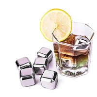 Pierres à whisky personnalisées en acier inoxydable 304, blocs de glace réutilisables avec boutons, prix d'usine, vente en gros