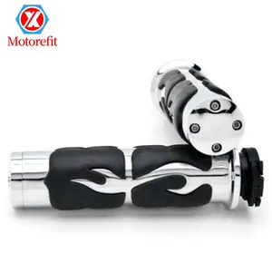 RTS Moto Handle Flame Rubber Grip Handle Bar Grip CNC Aluminum alloy Handle Grip For Harley Sportster XL883 1200