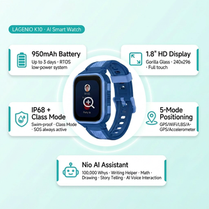 Lagenio K10ใส่ซิมการ์ด4G สำหรับเด็ก, นาฬิกาอัจฉริยะสำหรับเด็ก GPS LBS A-GPS ตำแหน่ง WiFi SOS วิดีโอแชท IP68สมาร์ทวอชสำหรับเด็ก - Product Image 2