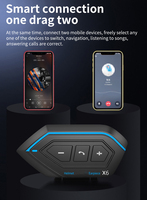 Auriculares para Casco de Motocicleta con Resistencia al Agua IP67, 40 Horas de Reproducción de Música y Conexión Dual para Teléfono, para Conducir