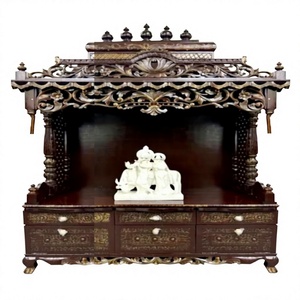 Nouveau design, temple Radha Krishna en teck massif, fabricant et exportateur de grands temples en teck sur mesure, Mandir en bois pour la prière, États-Unis - Product Image 1