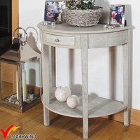 Table console demi-lune en bois massif vintage, style farmhouse français, meubles décoratifs pour la maison, Luckywind