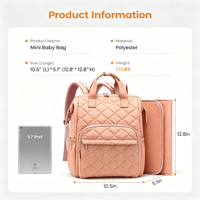 Petit sac à dos à langer en polyester résistant à l'eau, mini sac à langer pour bébé fille ou garçon, sac à dos à langer pour maman et papa, pour poussette