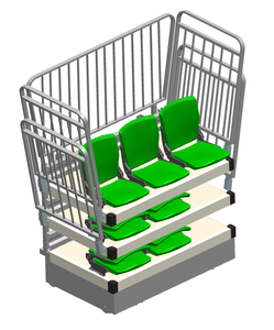Système de sièges rétractables télescopiques pour tribunes intérieures peu encombrantes, gradins mobiles, sièges rétractables ACT - Product Image 2