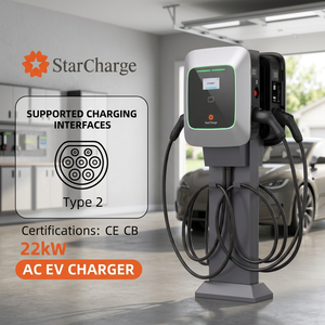 Starcharge Saturn 44kW Chargeur AC double connecteur IP55 IK10 OCPP 16J avec mesure de haute précision pour véhicules électriques - Product Image 1