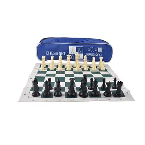 Offerta a tempo limitato su Set di scacchi personalizzato in vinile personalizzato borsa scacchiera in vinile con borsa per il trasporto