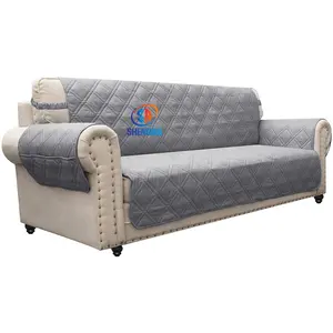 Funda de sofá con estampado de pata de perro antisalto, protector de muebles acolchado impermeable para perros y niños, 100%