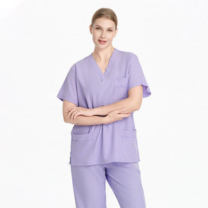 <span class=keywords><strong>Ensemble</strong></span> de tenues d'infirmière unisexe en tissu Spandex/Polyester, <span class=keywords><strong>prix</strong></span> bas, logo personnalisé, pantalon d'infirmière à 3 poches, multi-poches, stock disponible - Product Image 4