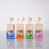 Flacon de parfum de voiture en verre teinté de 8 ml, vide, pour diffuseur à bâtonnets, avec bouchon à vis, pour désodorisant automobile