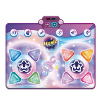 Tapis de danse pour deux joueurs avec quatre directions de flèches et lumières LED, compétition de danse interactive pour enfants ou amis