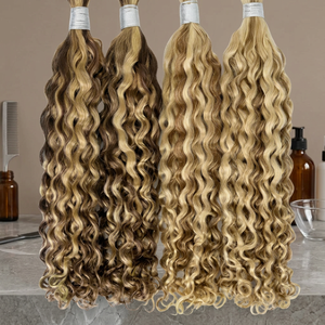 Peluca de Cabello Humano Indio Remy a Granel, de Una Sola Capa, Larga, Rizada Profunda, Ondulada Natural, con Base de Seda, 100% Densidad, Longitud Personalizable, Todos los Colores - Product Image 3