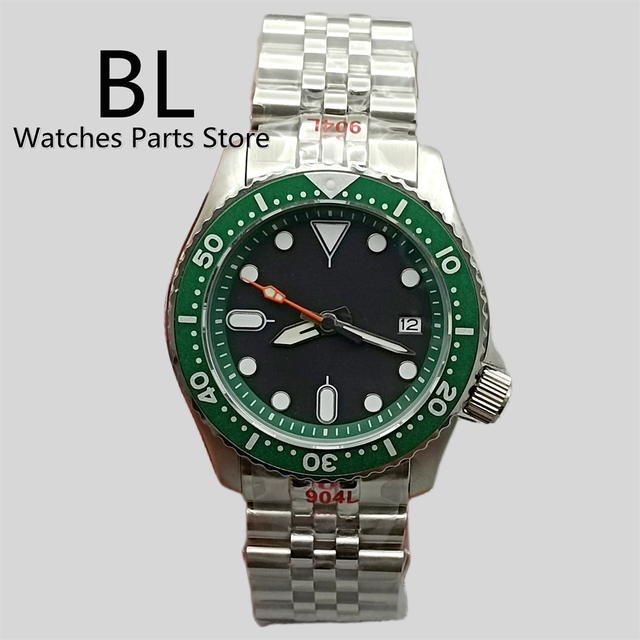 BLIGER 41mm Watch for Men NH35 Automatic 3.8 Crown Chapter Ring Sapphire Glass Waterproof Diving Watch Luminous Jubilee Bracelet