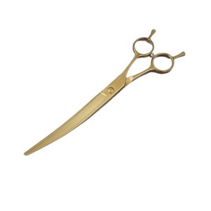 Ciseaux à cheveux professionnels dorés, 7,5 pouces, courbés, en acier inoxydable 440C, lame tranchante, manche long, pour usage en salon - Product Image 3