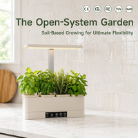 Système de culture en terreau pour jardin intérieur intelligent à LED blanc à spectre complet 24W, compatible avec le substrat en terreau, la fibre de coco et la fibre de chanvre