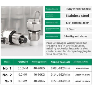 เข็มยิงอัญมณีสีแดงจากดาริงฟิช304สเตนเลสสตีลแรงดันสูงหัวฉีดหมอกลดความชื้นฝุ่น - Product Image 6