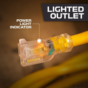 100ft 12/3 sjtw Đen điện mở rộng dây thắp sáng kết thúc 5-15p ngoài trời mở rộng dây - Product Image 4