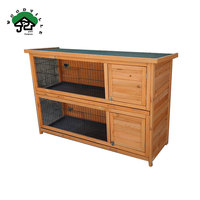Nouveau clapier à lapin en bois chinois sapin bois arrière-cour lapin Cage multicouche avec maille