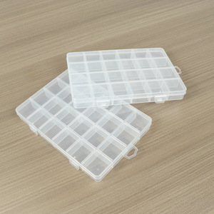 Transparent Plastic <b>Storage</b> <b>Box</b> 24 Compartments <b>Small</b> Hardware Screw Jewelry Organizer Display Case Desktop Organizer - Product Image 4