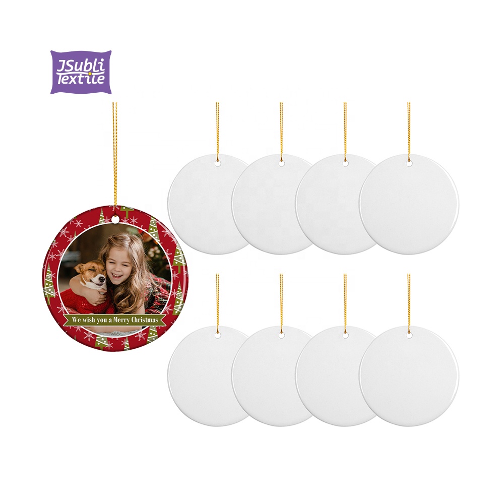 Белый круглый шар BestSub, 3 дюйма, товары на заказ, заготовки для украшения семьи, подвесное керамическое украшение для рождественской елки