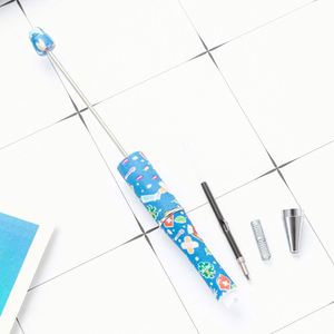 Stylo à bille rotatif personnalisé en plastique avec perles, multicolore, imprimé, pour cadeau promotionnel - Product Image 4