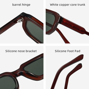 Gafas de Sol de Moda de Alta Calidad con Lentes Marrones Anaranjados UV400 para Mujer, Gafas de Sol Cuadradas Únicas Más Populares, Personalizadas de PC - Product Image 4