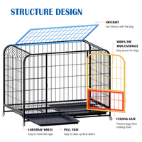 Cage à chien empilable en fil métallique avec cadre en acier inoxydable, design moderne, facile à nettoyer, pliable, pour la vente en gros et l'usage quotidien