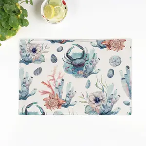 Ocean Coral Placemats Summer Coral Reef Cotton Linen Table Place Mat Nautical Sea Marine Seaweed Place Mats