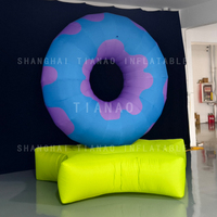 Donut gonflable de ballon de beignet avec beignet gonflable de base pour annoncer des événements de décoration