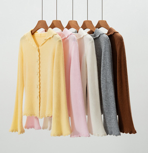 Cárdigan de Cachemira con Capucha y Logotipo Personalizado, Suéter Informal de Cachemira para Mujer, Venta Directa de Fábrica de Mongolia Interior - Product Image 2