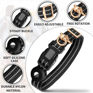 <span class=keywords><strong>Collar</strong></span> de perro Airtag de nailon reflectante con rastreador <span class=keywords><strong>GPS</strong></span> personalizado para mascotas al por mayor con soporte Apple Airtag para rastreador de <span class=keywords><strong>perros</strong></span> y gatos - Product Image 2