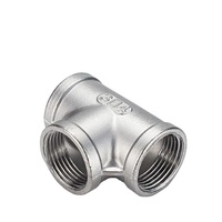 Raccord en T égal en acier inoxydable 304 NPT à 3 voies, fileté, basse pression, pour tuyaux d'eau et d'air