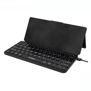 JOMAA 7 Color RGB Backlight BT Mini <b>Keyboard</b> PU Leather Wireless Rechargeable Foldable <b>Keyboard</b> for PC/Desktop/Laptop - Product Image 1