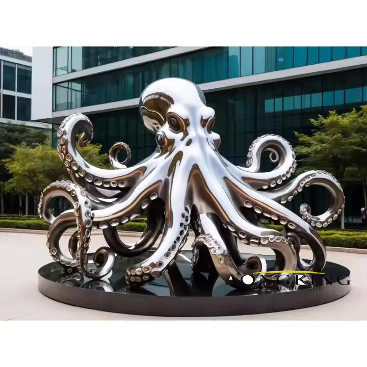 Handmade Metal Bronze Octopus Shaped Garden