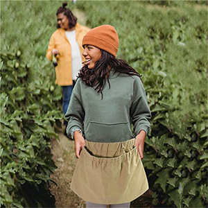 Delantal de jardín con bolsillos, bolsa de cintura de nailon color caqui para cosechar verduras y hierbas - Product Image 3