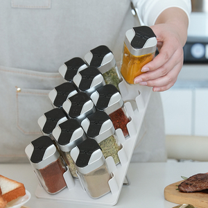 Nhà bếp thép không gỉ Xoay Giá với 100ml thủy tinh gia vị kép Nắp <span class=keywords><strong>Jar</strong></span> gia vị container chai Bộ - Product Image 4