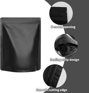 Tùy chỉnh in mờ đen bằng chứng khóa kéo khóa kéo khóa bao bì nhỏ túi Mylar Túi phẳng túi đứng lên túi với vmpet - Product Image 4