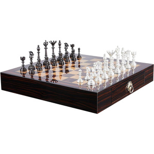 Scacchiera artigianale di lusso-scacchiera in <span class=keywords><strong>legno</strong></span> Premium con Design intarsiato | Elegante Set di scacchi pieghevole per regali e collezionisti - Product Image 4