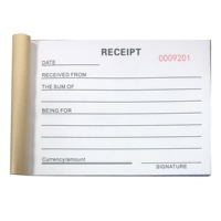 Formulaires de reçus de base en vrac en gros Livres de reçus personnalisés Papier de reçus 100 copies Ensembles de commandes autocopiants