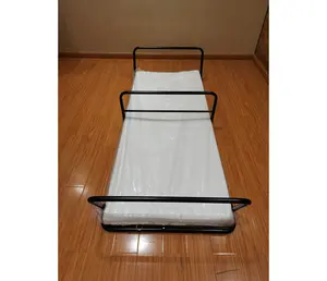 Modern bedroom furniture rollaway guest home portable single folding metal bed Competitive price