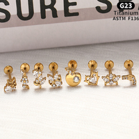 Anting Wanita Berkualitas Tinggi Rui Qian ASTM F136 Titanium Murni untuk Tindik dengan Ulir Internal dari Paduan Titanium G23 Perhiasan Tubuh