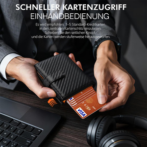 Carbon Fiber Textured <b>RFID</b> <b>Wallet</b> <b>For</b> <b>Men</b> Vertical Square Multi Functional Everyday Use - Product Image 4